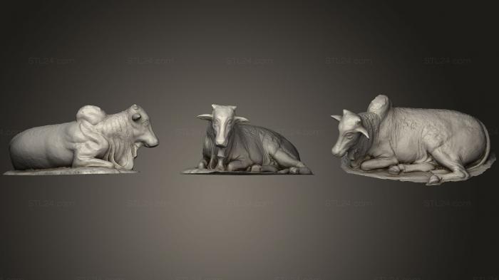 Статуэтки животных (Статуя коровы, STKJ_0845) 3D модель для ЧПУ станка